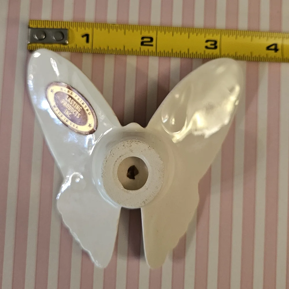 Set of three vintage porcelain,hand- Painted butterfly wall hangings